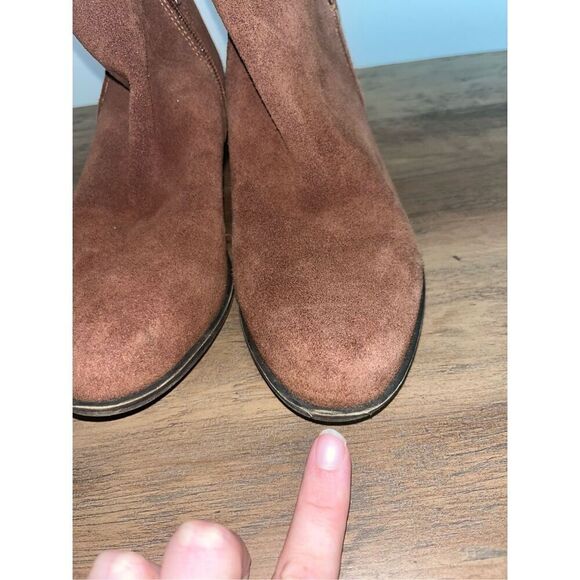 Lucky Brand Short Leather Booties Brown Leather 7.5 - Picture 3 of 9